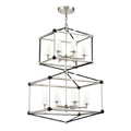 Moderne zwarte en metalen hanglamp met zes lichten