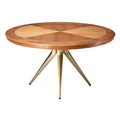 Ronde Houten Eettafel met Gouden Pootjes