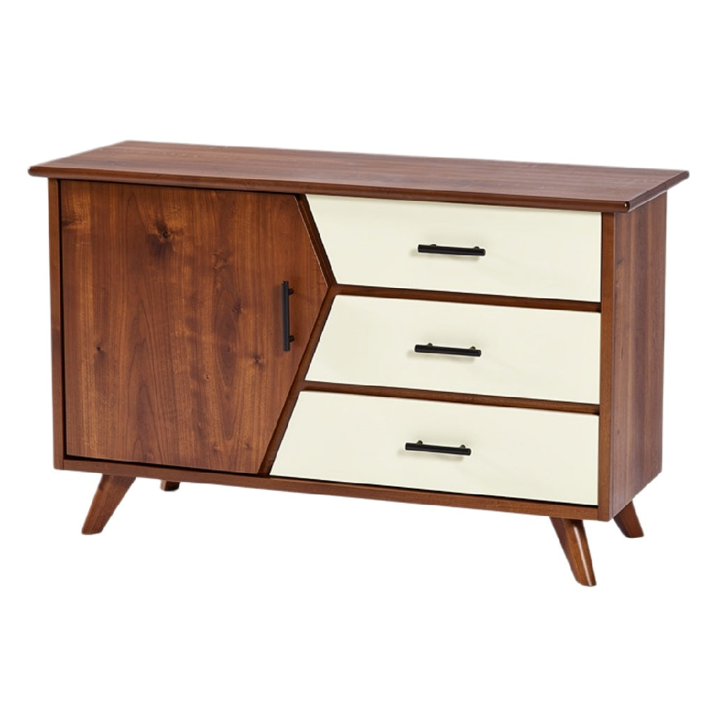 Moderne houten dressoir met 3 lades en een deur